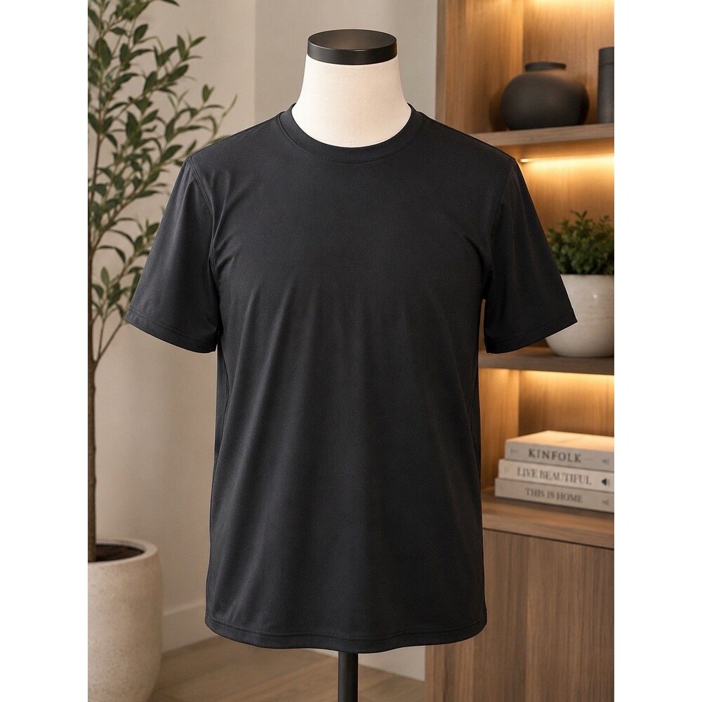 Lululemon Men's Black Short Sleeve Crew Neck Stretch Regular Fit T-Shirt Size M